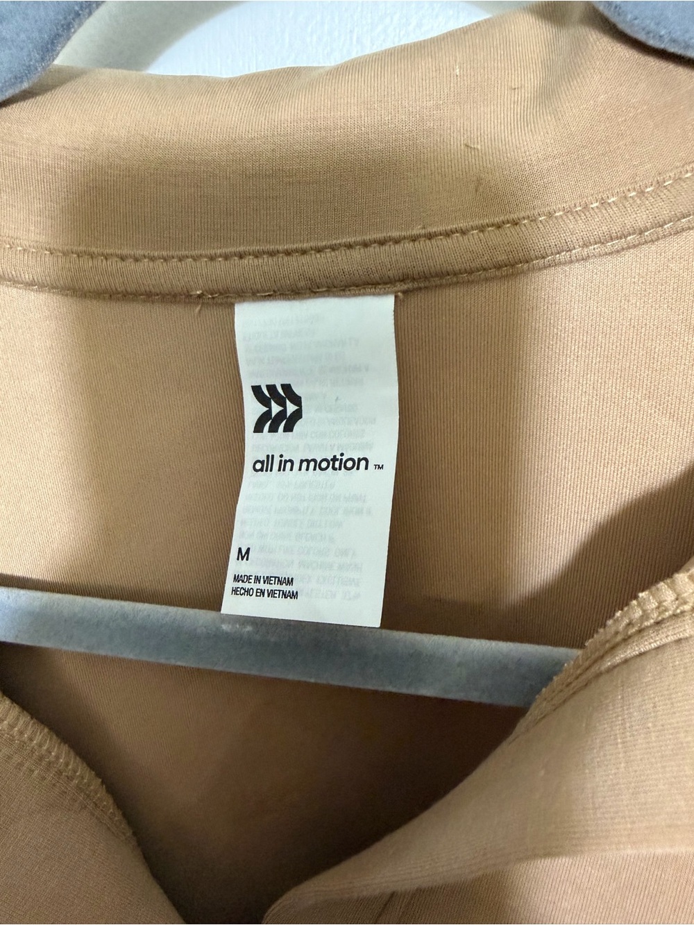 All in motion airy sleek  polo sweatshirt tan medium - Picture 6 of 7